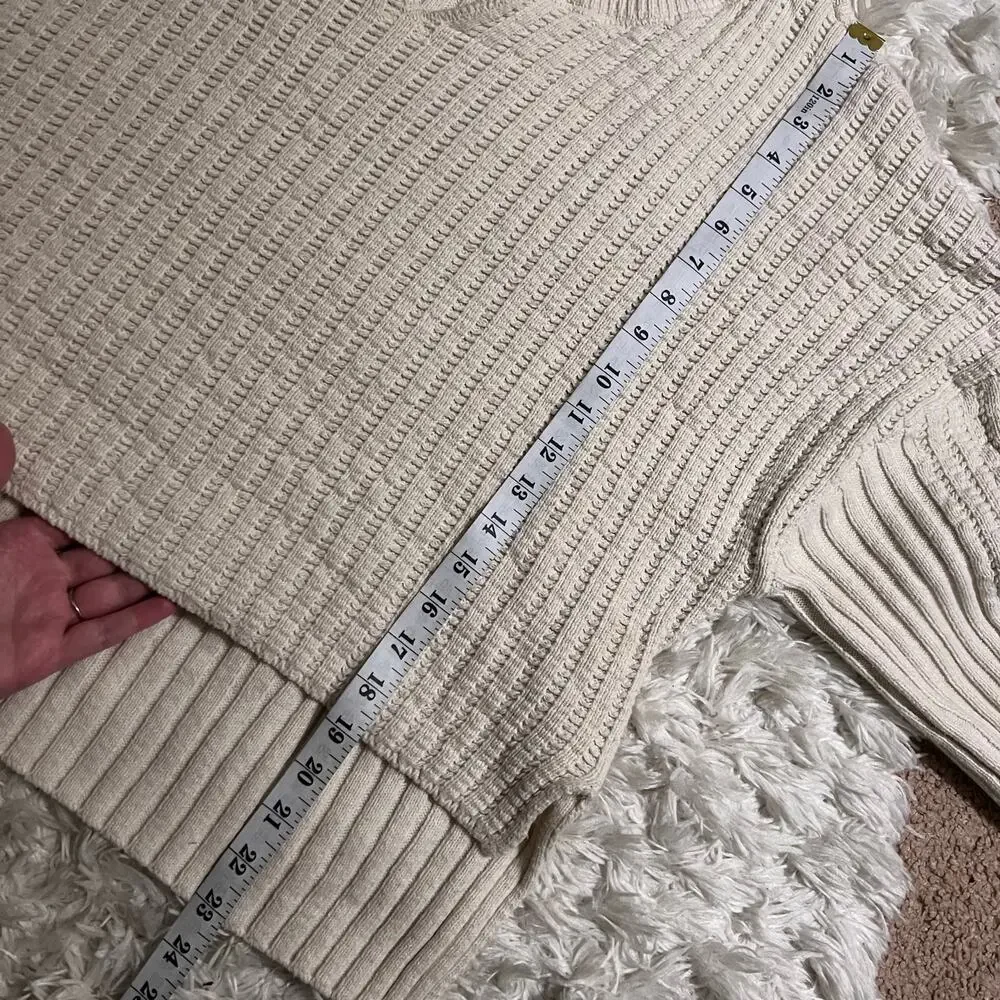 BDG Urban Outfitters Allie Cream Notch Neck Pullover Sweater Size M